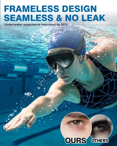 Miniatura 2 de Swim Goggles 2 Pack, Anti Fog&UV Rimless Wide View Gradient Swimming Goggles for Adult, No Leak for Men Women Beach