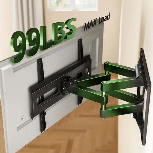 Miniatura 7 de AX WABER Soporte de pared para TV de 32 a 65 pulgadas, brazo articulado dual con giro e inclinación, Max VESA 15.748x15.748 in, se adapta a pernos