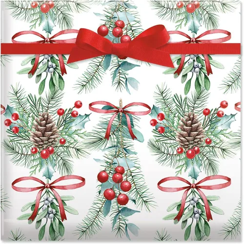 Miniatura 9 de Papel de regalo en rollo navideño de bosque festivo de Current - Rollo de envoltura de regalo jumbo premium de 23 pulgadas x 32 pies, 61 pies Bosque
