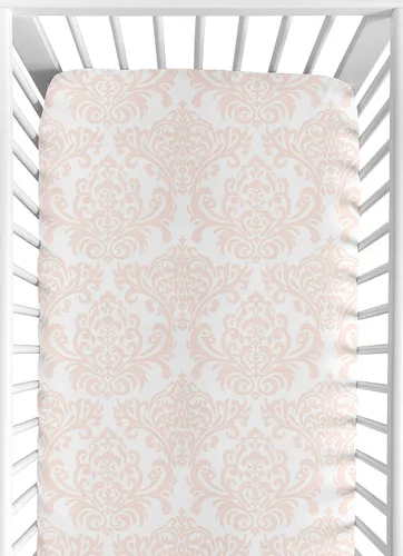 Miniatura 14 de Sweet JoJo Designs Sábana bajera ajustable para cuna portátil para bebé niña coral y turquesa para colección de plumas, para mini cuna o paquete