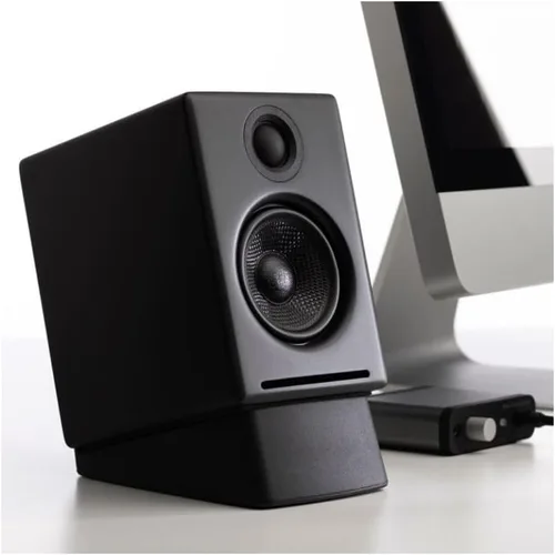 Miniatura 2 de Audioengine DS2M - Par de soportes de metal para altavoces de escritorio de acero para altavoces de estantería, juegos y audio de estudio