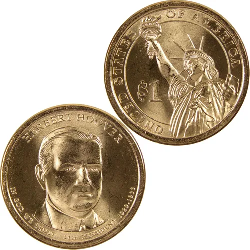 Miniatura 4 de 2014 P Herbert Hoover Dólar Presidencial BU Sin Circular $1 Moneda