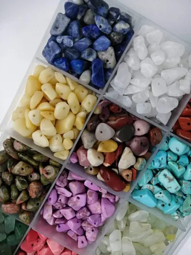 Miniatura 5 de Cuentas de piedras preciosas naturales de forma irregular, chips de piedra de cristal, energía curativa para la fabricación de joyas (15-1)