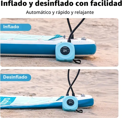 Miniatura 5 de Hydrohero Electric Paddle Board Pump, Rechargeable 20PSI High Pressure SUP Pump, Intelligent Dual Stage Inflation & Deflation, Auto-Off for Stand Up