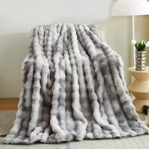 Miniatura 15 de GKXLH Manta suave y esponjosa, manta mullida para sofá, manta de felpa de piel sintética de conejo, mantas bonitas y acogedoras para mujeres, mantas