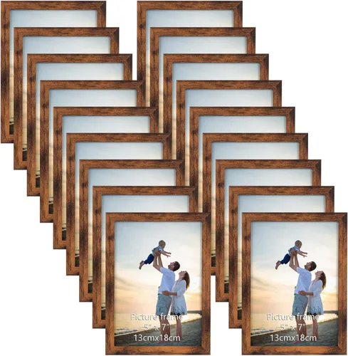 Miniatura 12 de Hoikwo 18 paquetes de marcos de fotos de plástico negro de 3.5x5 multifuncionales con cubierta de plástico para fotos familiares, obras de arte