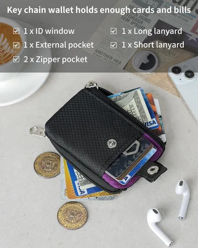 Miniatura 4 de Cartera minimalista para hombre y mujer, Negro púrpura, Classic