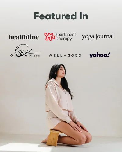 Miniatura 7 de Mindful Modern Banco de meditación plegable – Taburete arrodillado de bambú con bisagras magnéticas de bloqueo – Silla plegable Seiza portátil