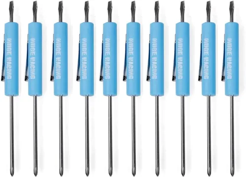 Miniatura 9 de Destornillador de bolsillo de doble extremo y juego ranurado mecánico magnético con clip, mini destornilladores de bolsillo para mecánicos, Rojo