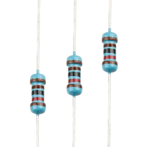 Miniatura 33 de 100pcs 1 ohm Resistor 1/4w (0.25 W) Resistencia fija de película metálica de tolerancia ±1%, múltiples valores de resistencia opcional