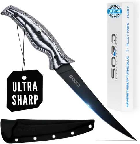 Miniatura 11 de SORD Cuchillo de filete – Cuchillos de filete de 5 a 9 pulgadas para peces – Cuchillo afilado para deshuesar – Pesca en agua salada y agua dulce