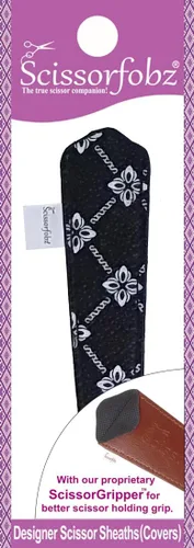 Miniatura 15 de Fundas protectoras para tijeras de diseñador, 4 unidades, tamaño surtido, diseño floral victoriano azul #4-304 Jardín floral victoriano azul
