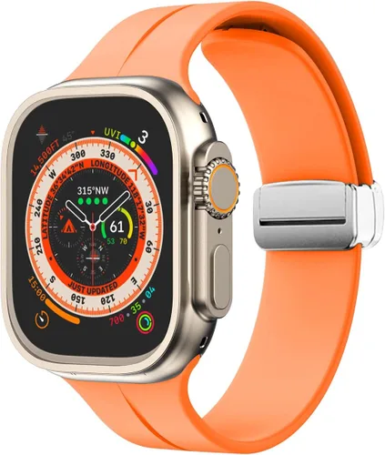 Miniatura 42 de Banda magnética compatible con Apple Watch de 38mm 40mm 41mm 42mm 44mm 45mm 46mm 49mm, mujeres y hombres, correa deportiva de silicona compatible