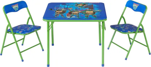Miniatura 16 de Idea Nuova Juego de muebles de 3 piezas con 1 mesa cuadrada y 2 sillas plegables para niños, Strawberry Shortcake Tarta de Fresa