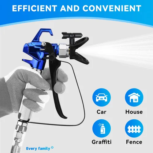 Miniatura 7 de 16 pistolas pulverizadoras de pintura sin aire de 3600 PSI con protector de punta, punta de pulverización sin aire, filtros, junta giratoria