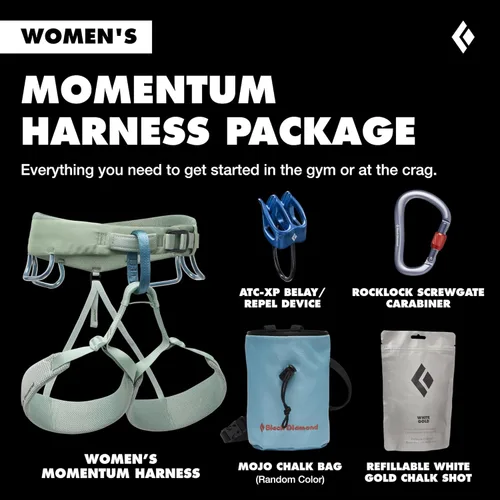 Miniatura 2 de BLACK DIAMOND Women’s Momentum Rock Climbing Harness Dual Core Construction Adjustable Waist & Leg Loops Paquete de salvia del desierto 1.0