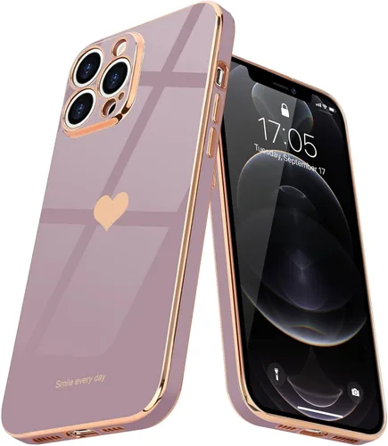 Miniatura 12 de Teageo Funda para iPhone 12 Pro para mujeres y niñas, diseño de corazón de amor, cubierta trasera suave, protección completa de la cámara, Negro