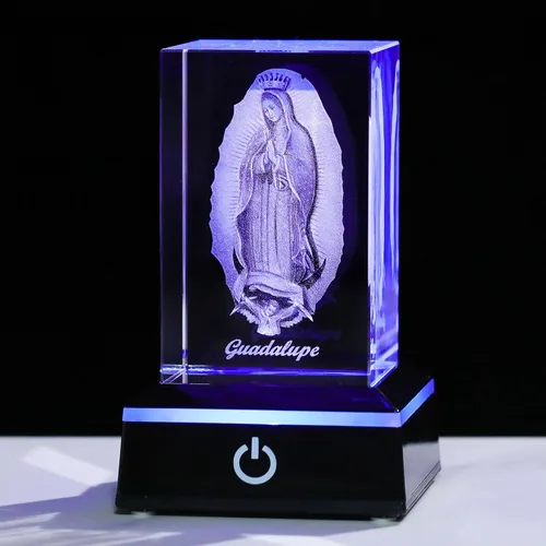 Miniatura 8 de Movdyka Estatua de cristal 3D de Virgen María, regalos religiosos para mujeres y hombres, figura religiosa con grabado láser cristiano, adornos