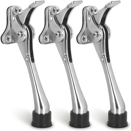 Miniatura 18 de Topes de puerta abatibles de 6 pulgadas con punta de goma antideslizante, soporte inferior resistente de un solo toque, tope de puerta de metal