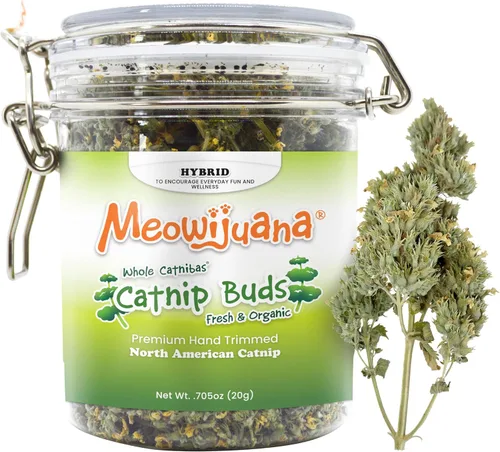 Miniatura 14 de Meowijuana Paquete de hierba gatera seca triturada prémium Purple Passion, Whisker Ticker, y Paw Natural Orgánica Alta potencia Juguetes