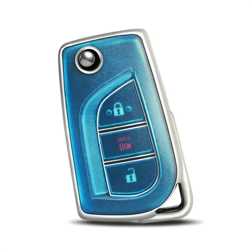 Miniatura 14 de Compatible con funda para llavero Toyota con patrón dorado, TPU suave, protección de 360 grados, para llave inteligente Fortuner Tundra Camry RAV4