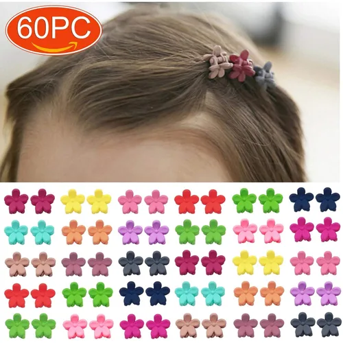 Miniatura 6 de Elesa Miracle 60 Uds. Mini pinzas para el pelo de la niña, pinzas para el pelo de la flor del flequillo, accesorios para el pelo