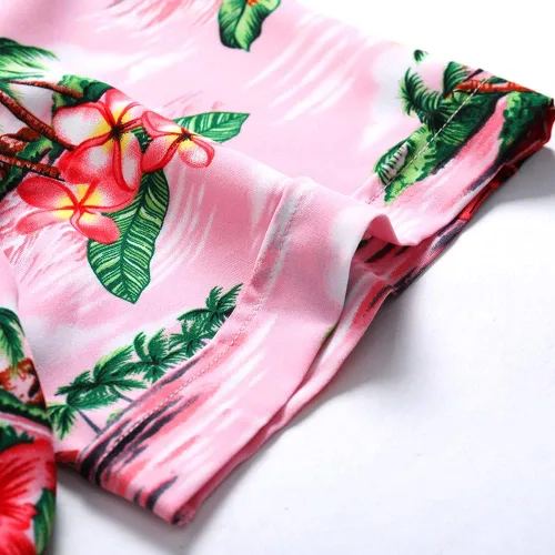Miniatura 5 de SheLucki - Camisa hawaiana para hombre, unisex, casual, manga corta, con botones, estampada con sombra de palmeras, para el verano en la playa