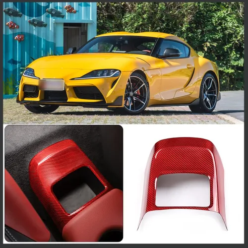 Miniatura 9 de CHEAYAR Caja de almacenamiento para reposabrazos de fibra de carbono real para Toyota Supra GR A90 A91 MK5 2019-2022, funda para reposabrazos hecha