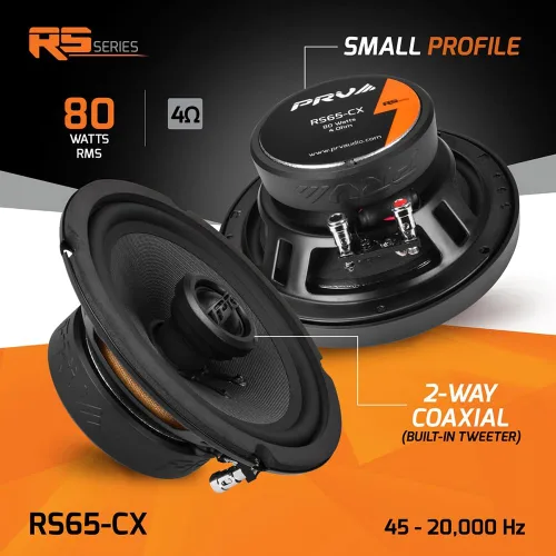 Miniatura 6 de PRV AUDIO Altavoces coaxiales para automóvil de 2 vías de 6.5 pulgadas, 160 vatios por par, 4 ohmios RS65-CX, altavoz premium con tweeters