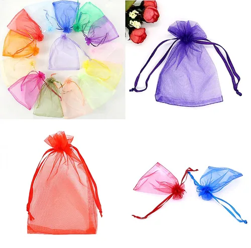 Miniatura 5 de SAOYOAS 100 bolsas de organza de 4 x 6 pulgadas a granel, bolsas de organza con cordón para joyería, boda, fiesta, Navidad, bolsa de regalo