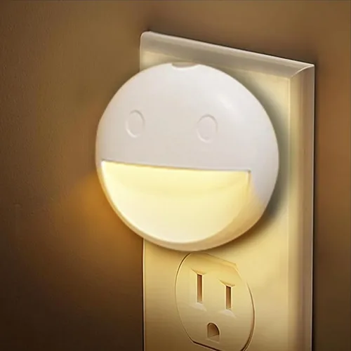Miniatura 8 de VAVOFO Luz nocturna LED con sensor automático, paquete de 4, 2900-3200K blanco cálido, diseño de cara sonriente, lámpara de noche de pared