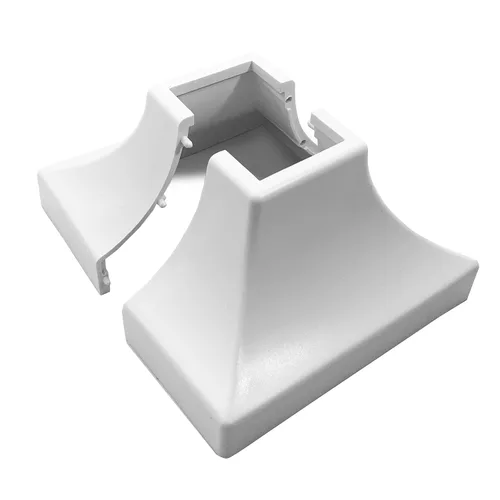 Miniatura 11 de Base de poste de cubierta – Durable, base de zapato que se ensambla instantáneamente transforma los pies de barandillas de mano y escalera – Blanco