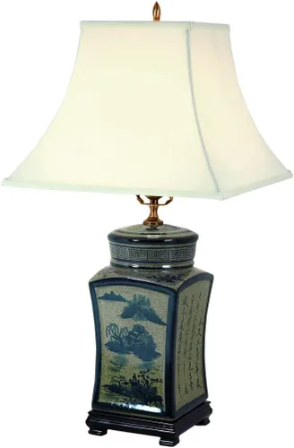 Miniatura 9 de Red Lantern Lámpara de porcelana de paisaje azul de 26