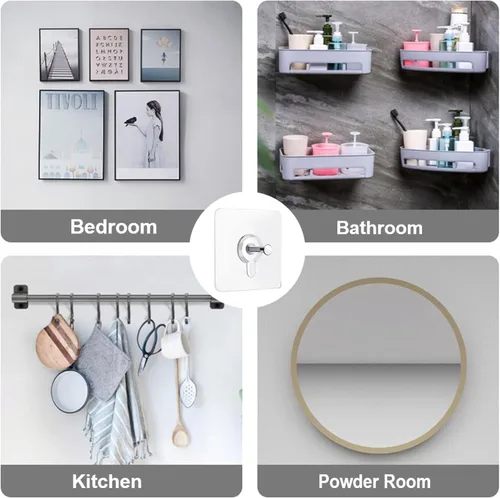 Miniatura 4 de 14 Piezas de Percheros para Fotos Sin Clavos, Percheros de Pared Sin Clavos, Ganchos Adhesivos de Pared Comando para Colgar Fotos Adecuados