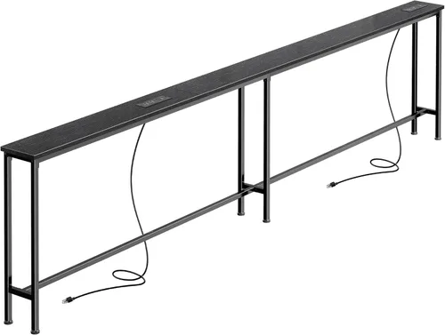 Miniatura 25 de SUPERJARE AST001Z - Mesa de sofá de 79 pulgadas con 2 tomas de corriente y puertos USB-C, mesa consola estrecha de 5.9 pulgadas con almacenamiento