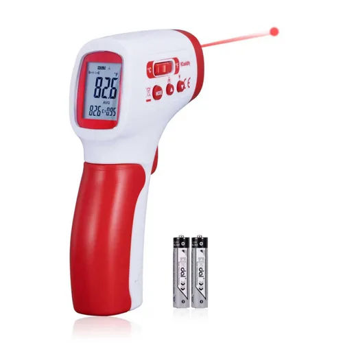Termómetro infrarrojo para carne, pistola de temperatura láser, -58 ~ 1112 °F, pistola de temperatura IR digital DS 12:1 con emisividad ajustable y