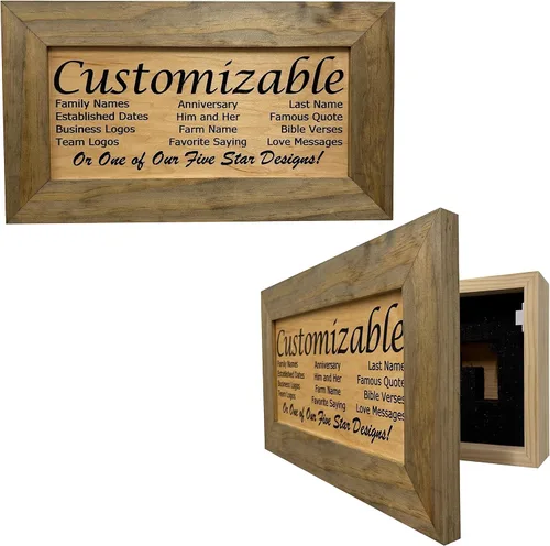 Miniatura 11 de Bellewood Designs Decoración de pared personalizable para armario de armas, caja fuerte personalizada para guardar tu pistola de forma segura a
