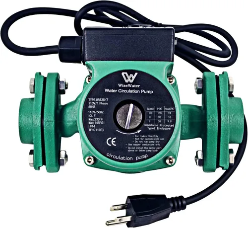 Miniatura 9 de WiseWater - Bomba de circulación de 110 V, bomba de recirculación de agua caliente de 130 W, 13 GPM, bomba de circulación conmutable de 3 Rojo