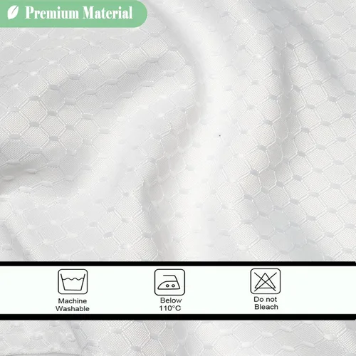 Miniatura 6 de UFRIDAY Cortina de ducha extralarga de 84 pulgadas con tejido de nido de abeja blanco y ventana con malla, cortina de baño decorativa resistente
