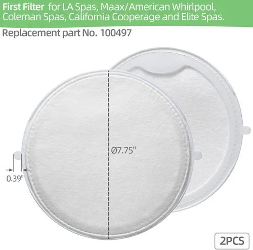 Miniatura 6 de Alocs Primer filtro de repuesto para bañeras de hidromasaje MAAX & Whirlpool Coleman Spas (paquete de 2)