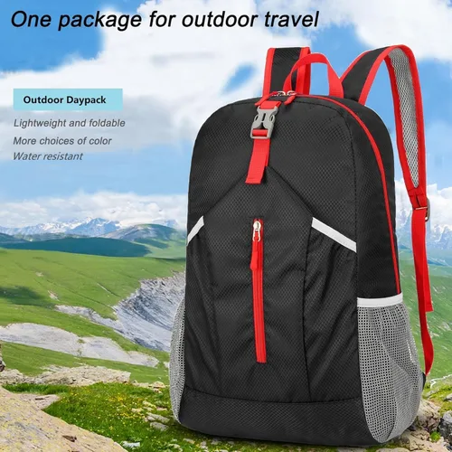 Miniatura 3 de Levayhill Mochila de senderismo plegable de 25L, ligera y plegable, mochila básica de día colapsable, resistente al agua, para viajes, para hombres