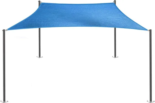 Miniatura 8 de E&K Sunrise - Toldo rectangular de 8 x 12 pies con un anillo, alambre de acero, bloqueo UV, para pérgola, patio, jardín, terraza al aire libre (azul)