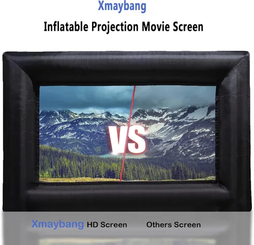 Miniatura 4 de Pantalla de proyector de película inflable de 18 pies, pantalla de proyector para exteriores, proyección delantera/trasera, incluye soplador