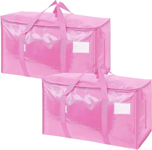 Miniatura 46 de TICONN Paquete de 2 bolsas de mudanza extra grandes resistentes con cremalleras y asas de transporte, bolsas de almacenamiento duraderas