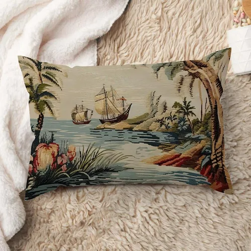 Miniatura 35 de ArogGeld Funda de cojín lumbar asiática de estilo chinoiserie, de lino marrón, pájaro y flor, funda de almohada asiática para sala de estar, A-6