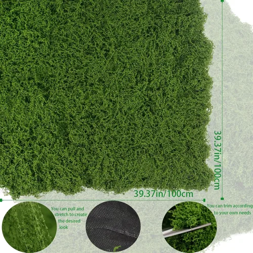 Miniatura 2 de Musgo Falso para Manualidades 39" x 39" Musgo Artificial para Decorar Plantas de Interior Césped Falso Verde Oscuro para Macetas Manualidades DIY