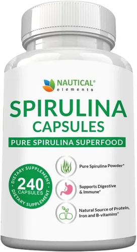 Miniatura 7 de Cápsulas de espirulina de 3000 mg – 40 porciones de cápsulas orgánicas de espirulina – Ricas en proteínas, antioxidantes y vitaminas – 240