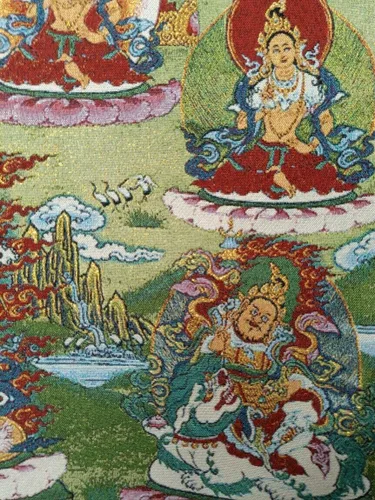 Miniatura 4 de Bordado de seda Tíbet Thangka Budismo Maitreya Bodhisattva Budista Deidad Tangka Colgante de pared para decoración del hogar, tapiz de meditación