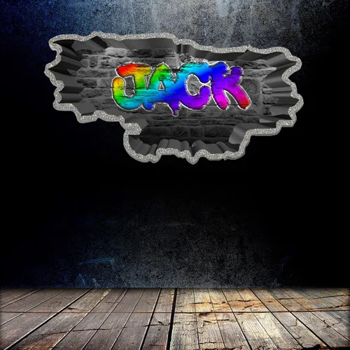 Miniatura 3 de Calcomanía de pared de graffiti con borde de hormigón profundo, calcomanía de vinilo personalizada (MYS107-S)
