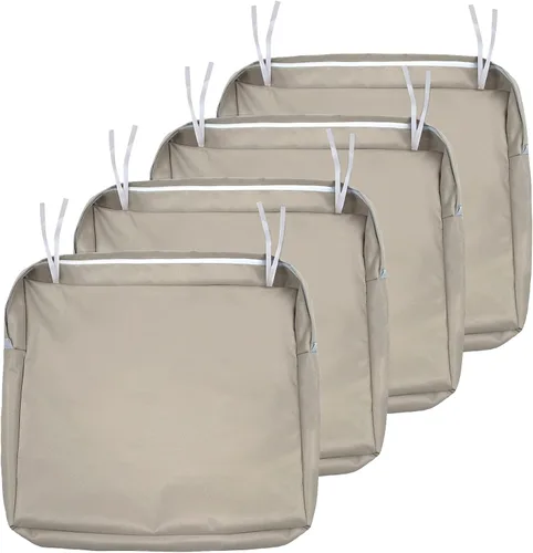 Miniatura 13 de NettyPro Fundas de Cojines de Asiento de Repuesto para Sillas de Patio, Resistentes al Agua con Protección UV, Fundas Deslizantes para Cojines